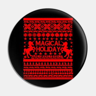 magical holiday ugly sweater Pin