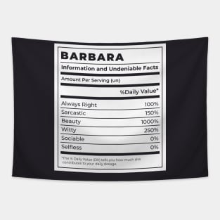 Funny Food Label Female Ingredients BARBARA Tapestry