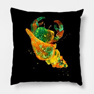 Golden and Turquoise Hermit Crab Pillow