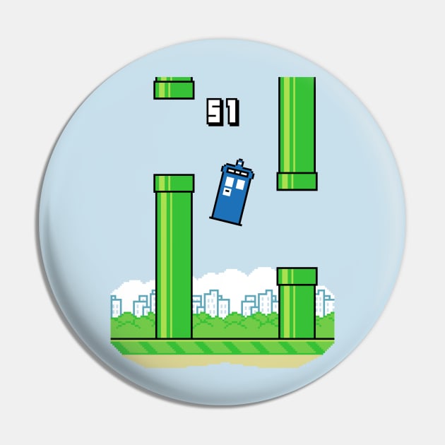 Flappy Tardis Pin by BrayInk