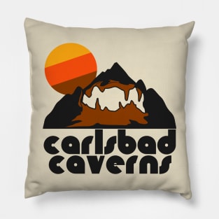 Retro Carlsbad Caverns ))(( Tourist Souvenir National Park Design Pillow