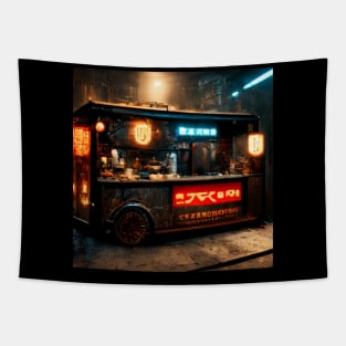 Ramen Stall - Cyberpunk Cityscapes Tapestry