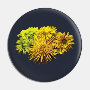 Daisies - Shades of Yellow Daisies and Mums Pin