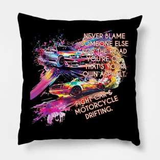 Drifting Cars Motorcycles Fight Drifting Racing Causes Pillow