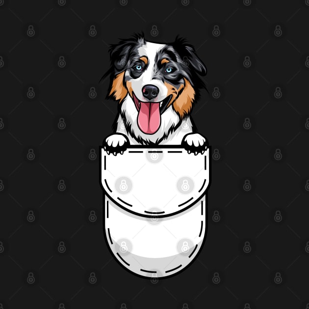 Funny Australian Shepherd Pocket Dog by Pet My Dog