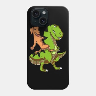 Labrador Retriever Riding T-Rex Dinosaur Phone Case