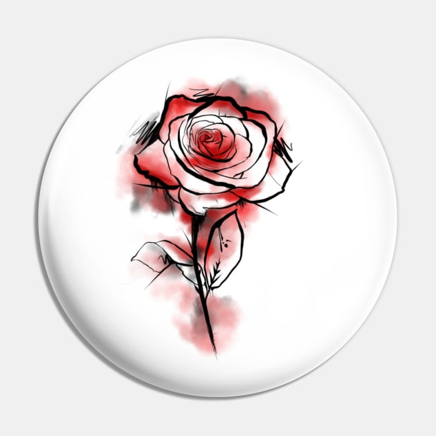 WaterColour Rose Pin by Wave10