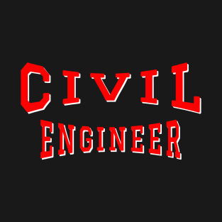 Civil Engineer in Red Color Text T-Shirt