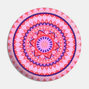 Color Wheel - Pink Base Mandala Pin
