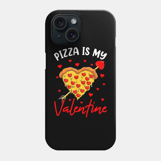 Pizza Is My Valentine Funny Valentines Day Heart Shape 2024 Phone Case by Neldy