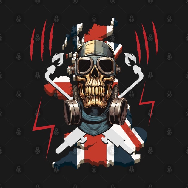 Great Britain welder flag and skull pattern by Greenmillion