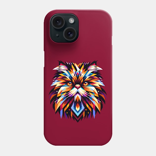 Persian Cat: Geometric Kaleidoscope Vision Phone Case by AmandaOlsenDesigns