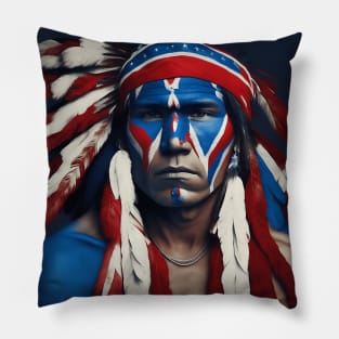 [AI Art] Robust Average Native American man Pillow