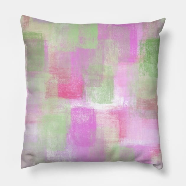 Chalk Block Background Design in Purples and Greens Pillow by PurposelyDesigned
