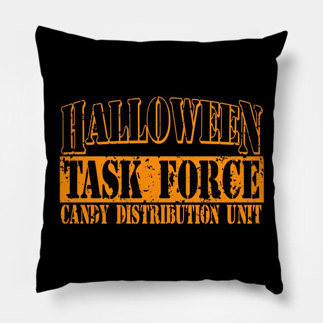 Funny Halloween Costume Design orange Pillow by Capital Blue