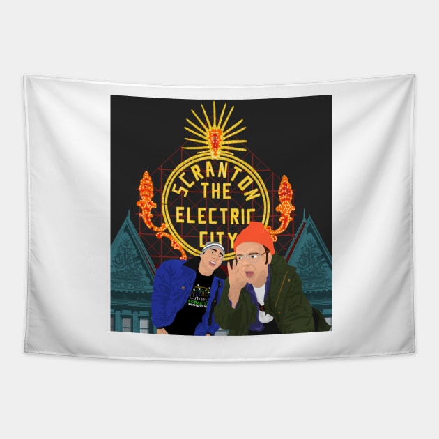 Lazy Scranton The Electric City Tapestry by SteveMartzArt