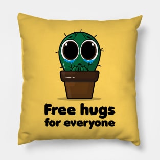 Free hugs for everyone from a little crying cactus Pillow