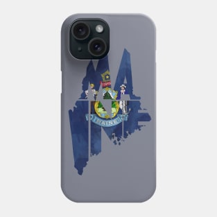 Maine Typo Map Phone Case