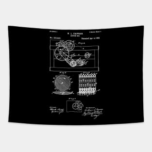 Cotton Gin patent / cotton engine blueprint Tapestry