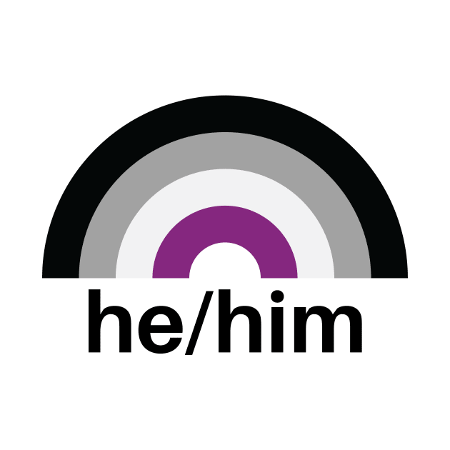 He/Him Pronouns Asexual Rainbow by lavenderhearts