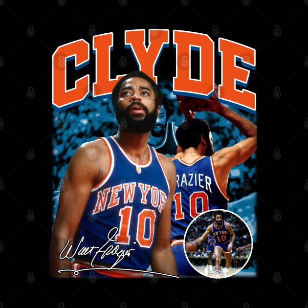 Walt Frazier The Clyde Basketball Legend Signature Vintage Retro 80s 90s Bootleg Rap Style by CarDE