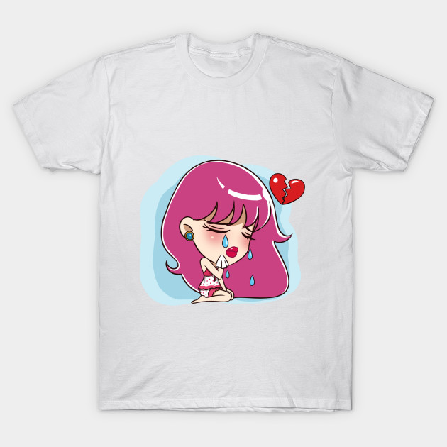 Purple Hair Girl Emotion Cartoon Girl T Shirt Teepublic