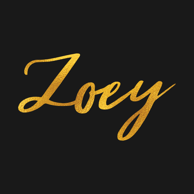 Zoey Name Hand Lettering in Faux Gold Letters by Pixel On Fire