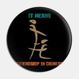 IT MEANS FRIENDSHIP IN CHINESE Pin