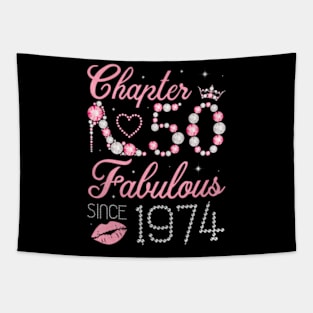 Hot Lip Hearts Happy My Birthday Chapter Fabulous Since 1974 Tapestry