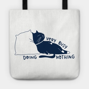 Very Busy Doing Nothing (navy blue) Tote