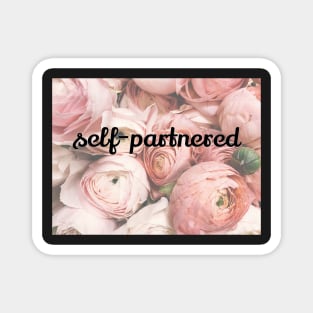 Emma Watson Self-Partnered (Single) Motto on Floral Background Magnet