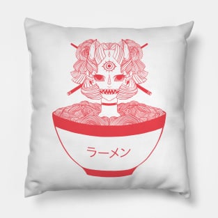 Monster Girl Ramen Noodle Food Art Pillow