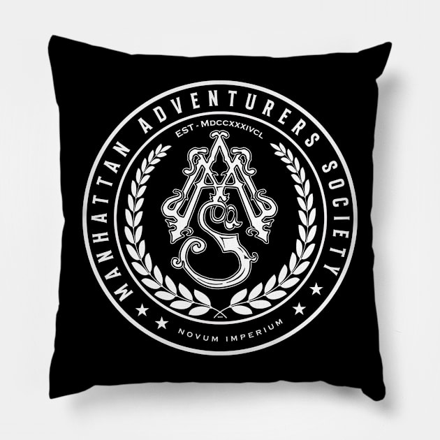 Manhattan Adventurers Society Seal Pillow by Report All Ghosts-Merch