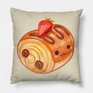 Cute Chocolate Croissant (Pan Au Chocolat) Pillow