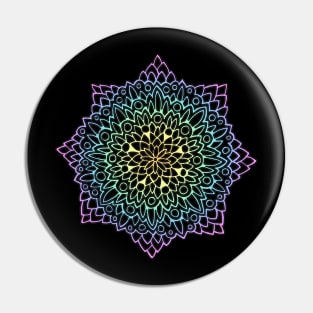 Pastel Rainbow Mandala Pin