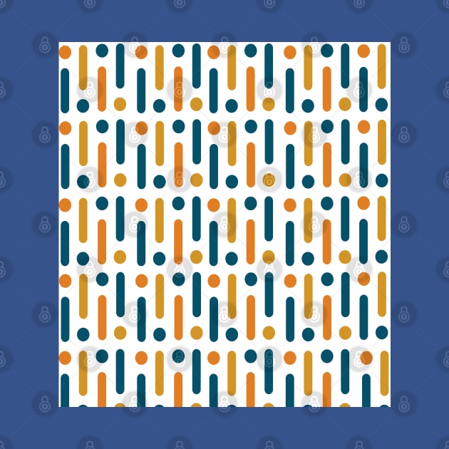 Retro Linear Dots Pattern by JuncaArtPrints