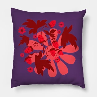 Folk flowers floral art print  Flowers abstract art Pillow