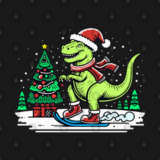 Christmas T-Rex by ArtFactoryAI