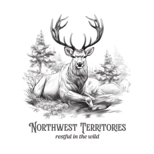 RESTFUL IN THE WILD: BLACK & WHITE DEER (NORTHWEST TERRITORIES) T-Shirt