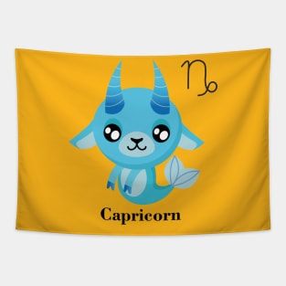 Cute Capricorn Zodiac Sign Tapestry