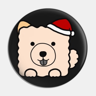 Funny Square Chow Chow Christmas Pin