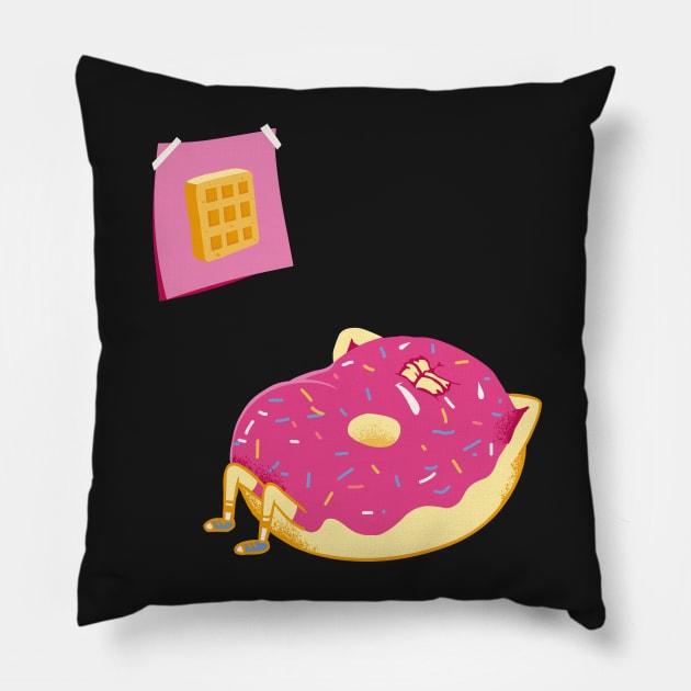 DONUT GIVE UP Pillow by huebucket