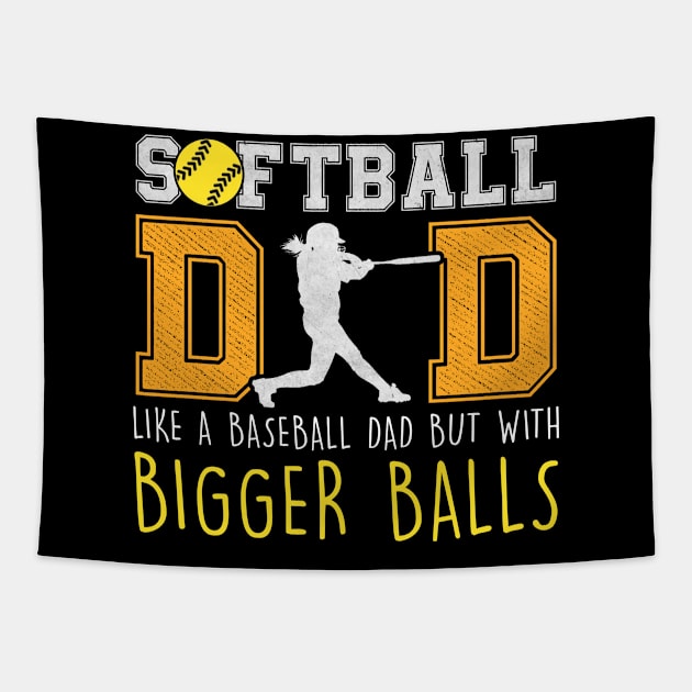 Funny Softball Dad Tapestry by RichyTor