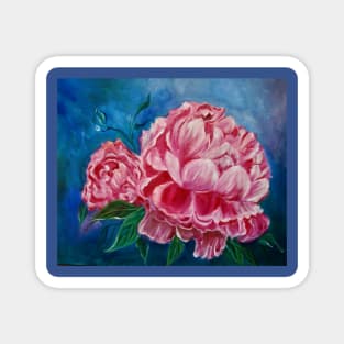 Pink Peony Petals Magnet