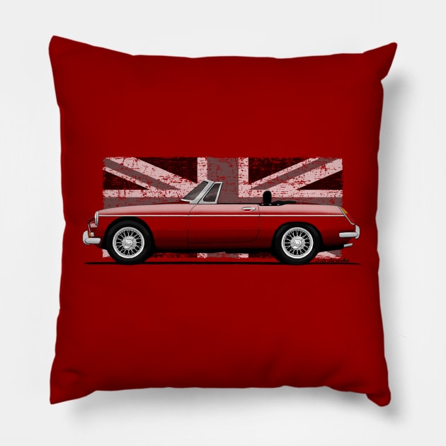 The classic british sports car roadster Pillow by jaagdesign