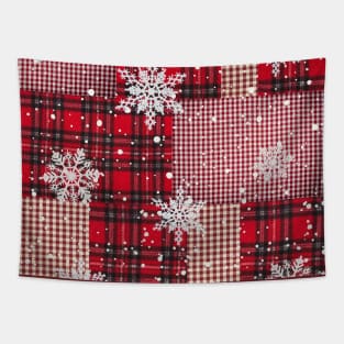 Christmas checkered pattern. Tapestry