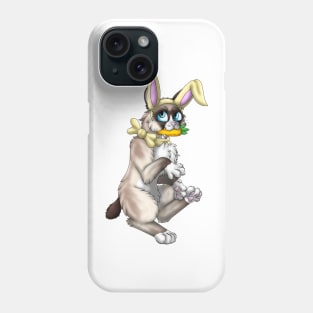 Bobtail BunnyCat: Snowshoe Point (Yellow) Sticker Phone Case