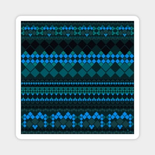 Geometric Boho Sapphire Blue Pattern Magnet