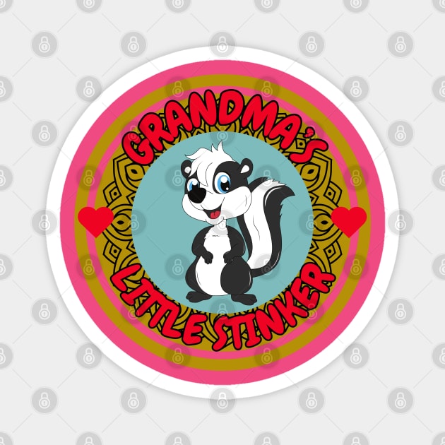 Cute baby animal skunk Grandma's little stinker love Magnet by Shean Fritts 