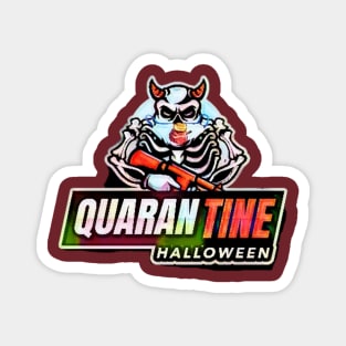 Quarantine Halloween (devil skull with gun) Magnet